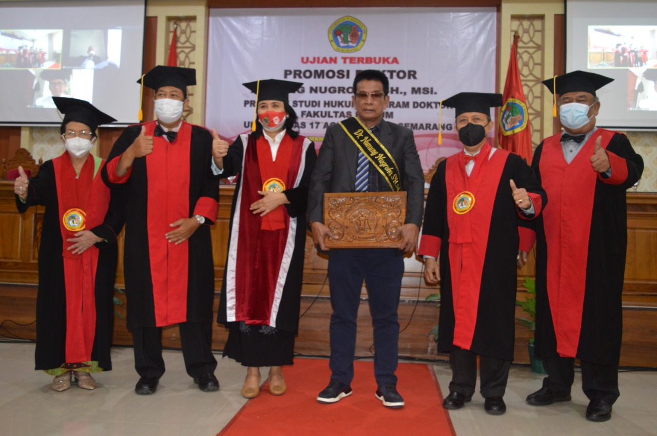Kepala Pusat Studi Pancasila dan Konstitusi Untag Raih Doktor.